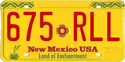 NM license plate 675RLL