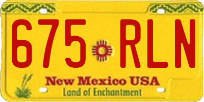 NM license plate 675RLN