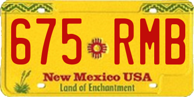 NM license plate 675RMB
