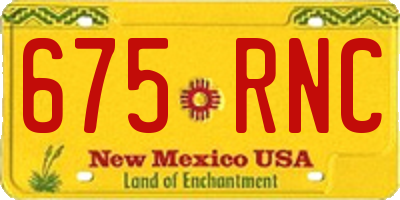 NM license plate 675RNC