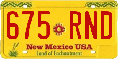 NM license plate 675RND