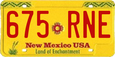 NM license plate 675RNE