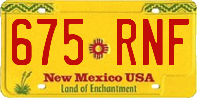 NM license plate 675RNF