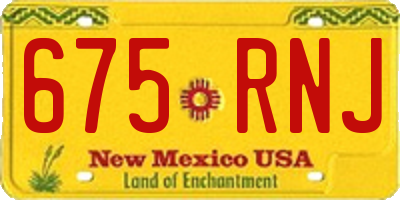 NM license plate 675RNJ