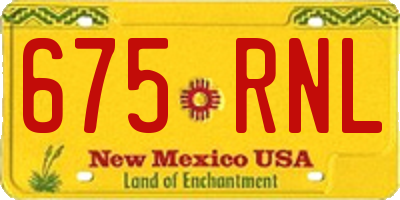 NM license plate 675RNL