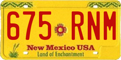 NM license plate 675RNM