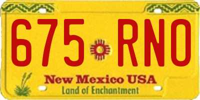 NM license plate 675RNO
