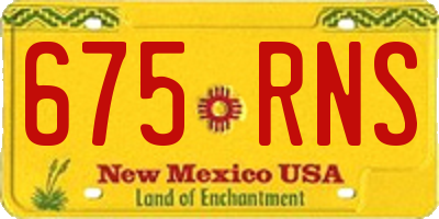 NM license plate 675RNS