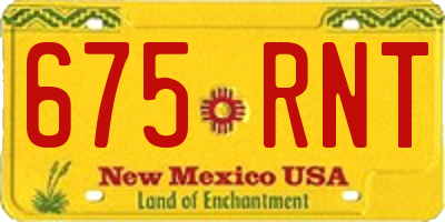 NM license plate 675RNT