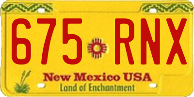 NM license plate 675RNX