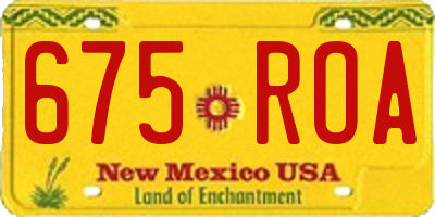 NM license plate 675ROA