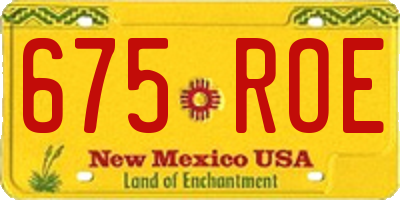 NM license plate 675ROE