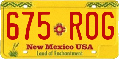 NM license plate 675ROG