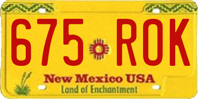 NM license plate 675ROK
