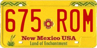 NM license plate 675ROM