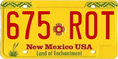 NM license plate 675ROT