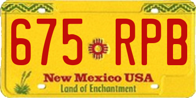 NM license plate 675RPB