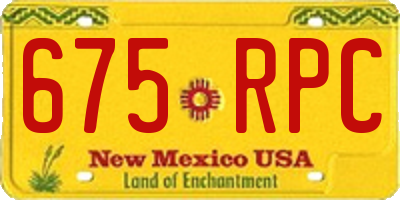 NM license plate 675RPC