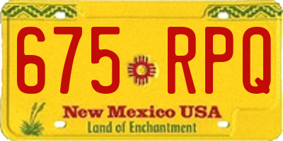 NM license plate 675RPQ