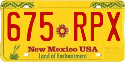 NM license plate 675RPX