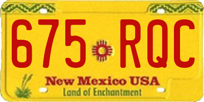 NM license plate 675RQC