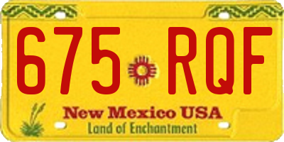 NM license plate 675RQF