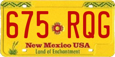 NM license plate 675RQG