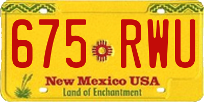 NM license plate 675RWU