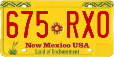 NM license plate 675RXO