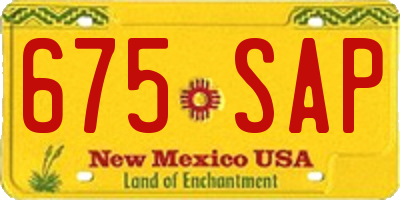 NM license plate 675SAP