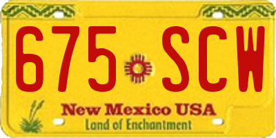 NM license plate 675SCW