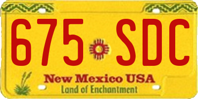 NM license plate 675SDC