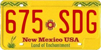 NM license plate 675SDG