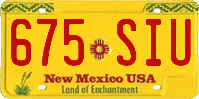 NM license plate 675SIU