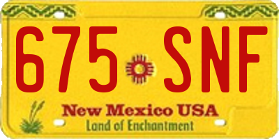 NM license plate 675SNF