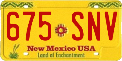 NM license plate 675SNV