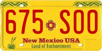 NM license plate 675SOO