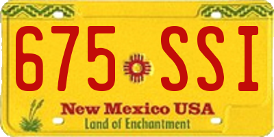 NM license plate 675SSI