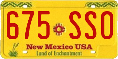 NM license plate 675SSO