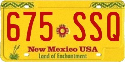 NM license plate 675SSQ