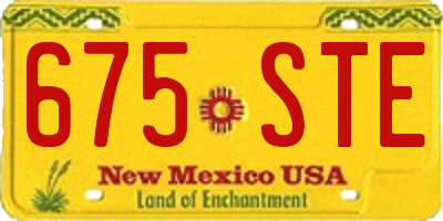 NM license plate 675STE