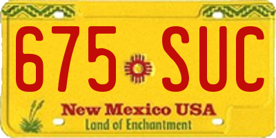 NM license plate 675SUC