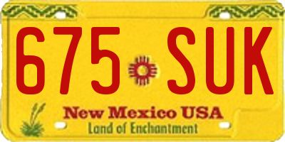 NM license plate 675SUK