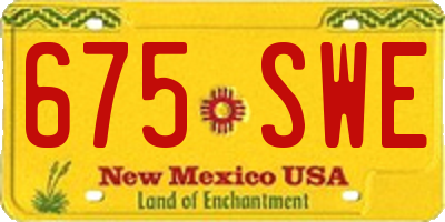 NM license plate 675SWE