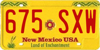 NM license plate 675SXW