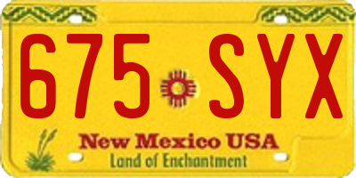 NM license plate 675SYX