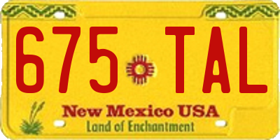 NM license plate 675TAL