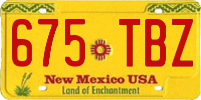 NM license plate 675TBZ