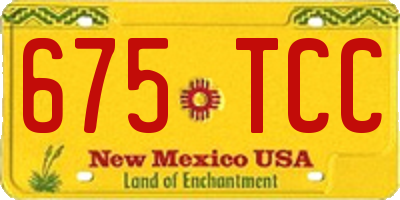 NM license plate 675TCC