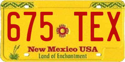 NM license plate 675TEX